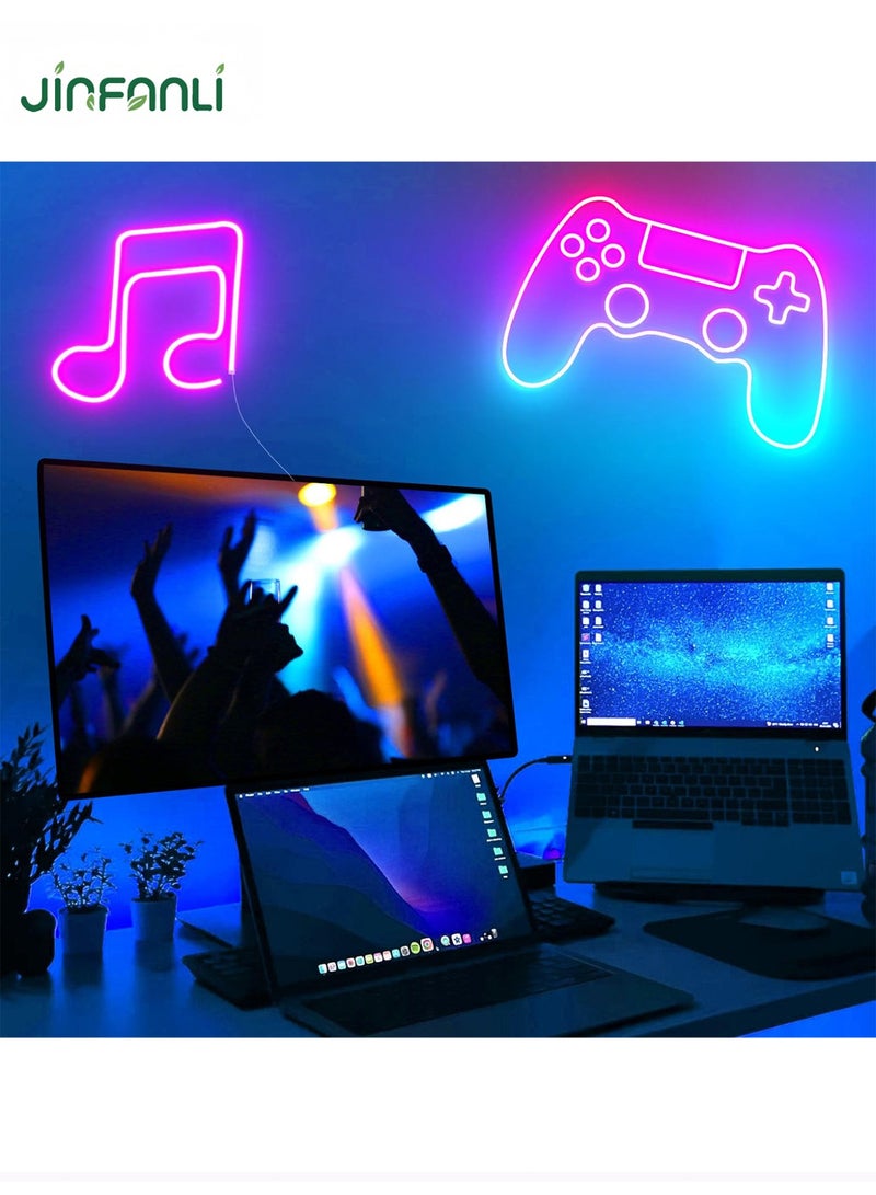 جين فان ل أنا شريط إضاءة LED نيون RGBIC، شريط إضاءة نيون مرن ذكي يعمل بالبلوتوث مع تطبيق وجهاز تحكم عن بعد، تأثيرات سلسة وملونة، مزامنة الموسيقى، مقاوم للماء IP67، أشكال DIY متوفرة، مناسب لتزيين الغرفة والتلفزيون والألعاب - Image 3